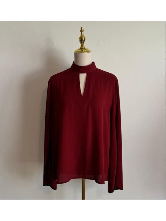New York & Company Tops - Women's New York & Company Red Blouse with Black Trim, Size L